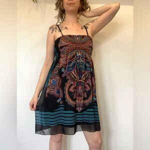 Vintage Bizz Girl Y2K Paisley Midi Dress in size medium
